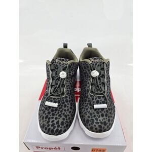 Propét TravelActiv Safari Women 6 Charcoal Cheetah Walking Shoes - New